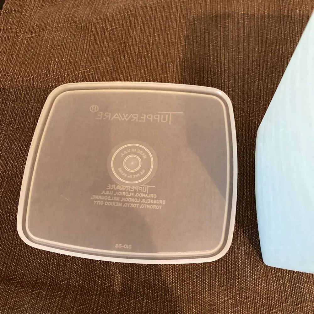 Vintage Tupperware  Square Blue‎ Freezer Storage Container #1311 #310 6 x 5 x 4
